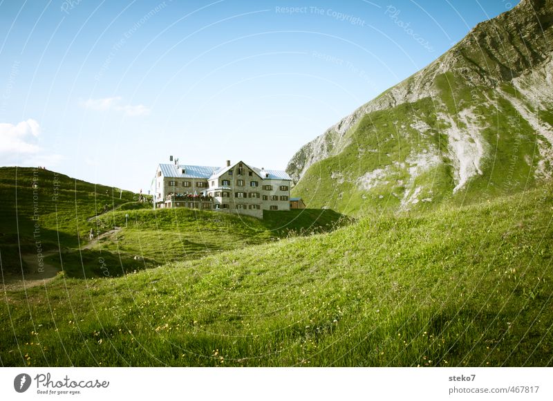 Ries'n huts Meadow Hill Alps Mountain House (Residential Structure) Hut Idyll Nature Tourism Vacation & Travel Alpine hut Allgäu Alpine pasture Hiking