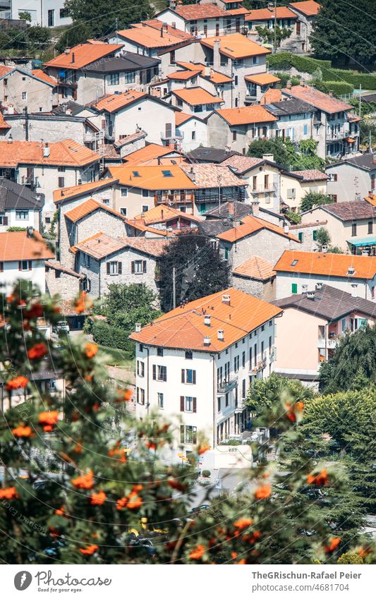 Swiss village houses Town Switzerland roofs Old Architecture Building Old town Ticino Facade Deserted