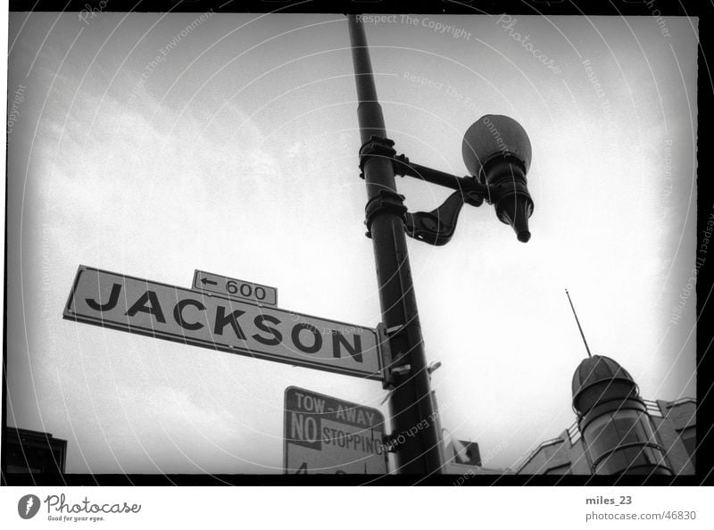 Jackson Street Street sign San Francisco Street lighting street mast Mixture Sky