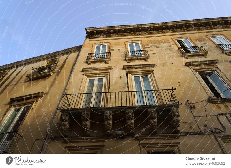 Lecce, Apulia, Italy: historic buildings Puglia house palace old window balcony