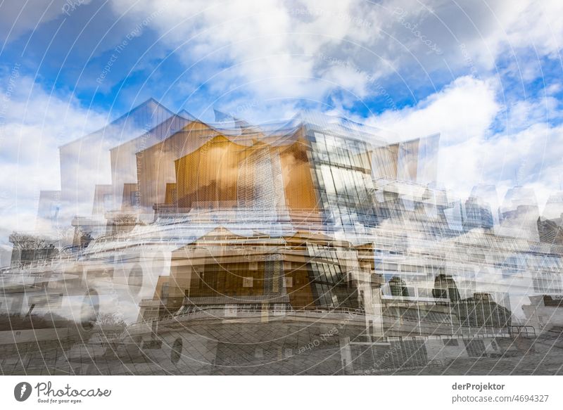 Multiple exposure: Berlin Philharmonic Hall in winter sunlight in Berlin Berlin center Vacation & Travel Beautiful weather Tourism City trip Freedom Sightseeing