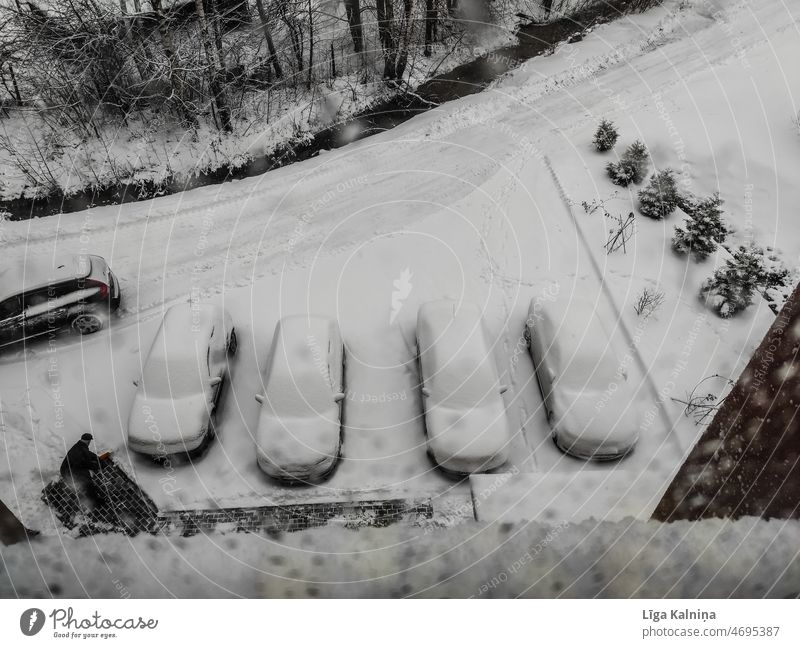 Snow covered cars Snow layer Cold Winter Virgin snow Exterior shot White Frost Winter's day Snowscape winter Weather Winter mood snowed over snowed in