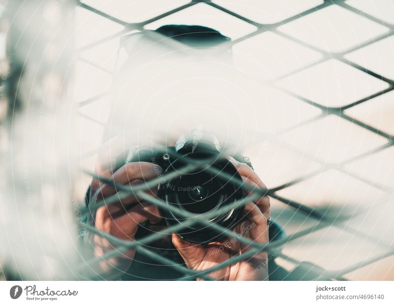 public nuisance with the photographers Objective Camera Photography Take a photo Unrecognizable Grating blurriness Photographer hands Abstract Focus on Interest