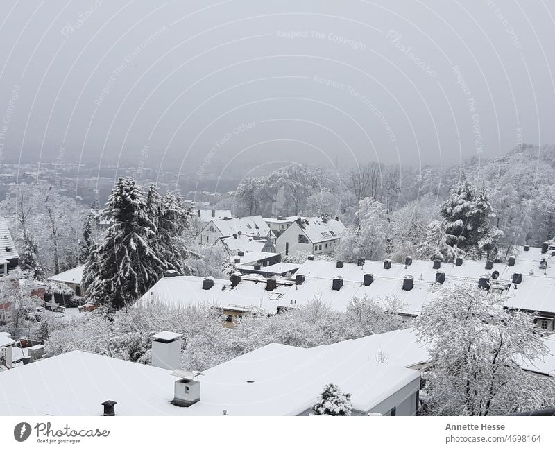 Snow covered roofs winter #Winter #Snow #nature #white #snowcovered #winter day #winter mood #Snow cover #Deserted #Cold