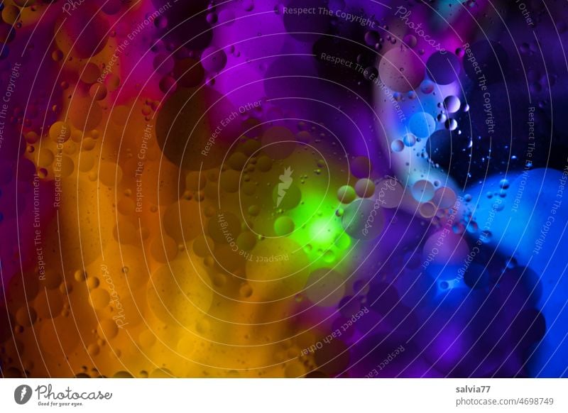 Color Contest| Drop Galaxy Abstract variegated Round circles Art background macro bokeh Decoration blurriness clearer Oil Drops Light color change hazy
