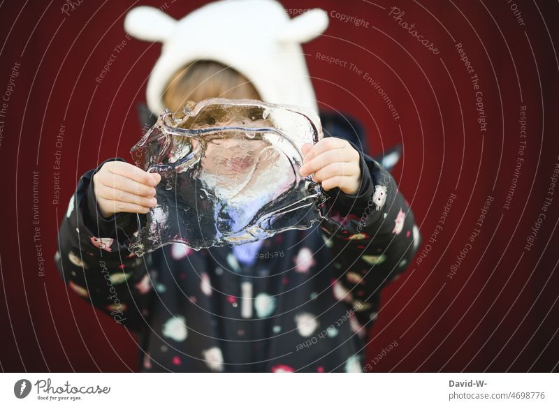 Child has fun in winter Winter chill Joy Ice Frozen creatively Freeze Funny