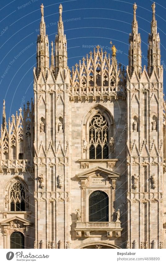 Facade of the Duomo - Milan cathedral, Italy duomo di milano Christianity anatomy ancient architecture art artistic arts asset carve carving celebration church