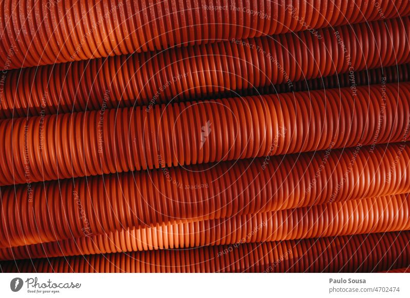 Pile of PVC pipe Pipe Abstract Industry Detail Effluent Deserted Construction Pipeline Technology Construction site Transmission lines Conduit Colour photo