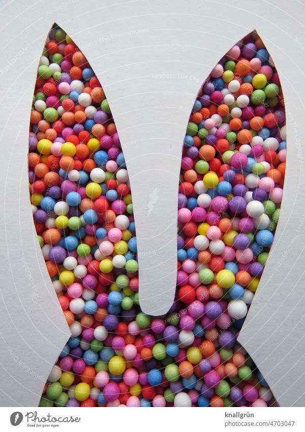 Colorful bunny ears Easter variegated Easter Bunny Hare & Rabbit & Bunny Silhouette Funny Animal beads Easter decoration Low-cut Home-made rabbit Ear