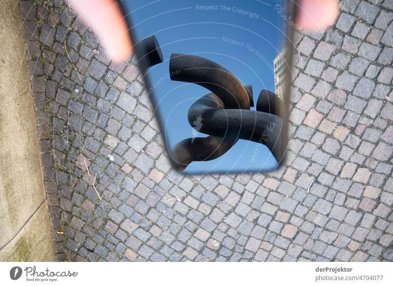 Sculpture "Berlin" in the reflection of a smartphone in Berlin Berlin center Vacation & Travel Beautiful weather Tourism City trip Freedom Sightseeing Adventure