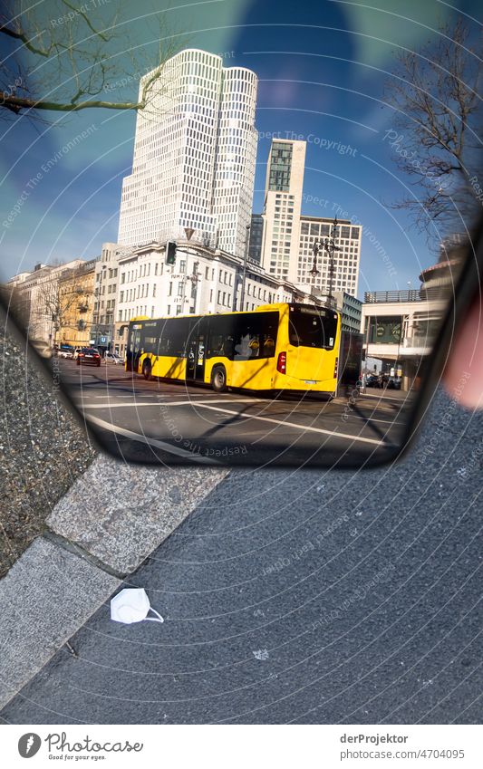 Skyscraper and BUs in the reflection of a smartphone in Berlin Berlin center Vacation & Travel Beautiful weather Tourism City trip Freedom Sightseeing Adventure