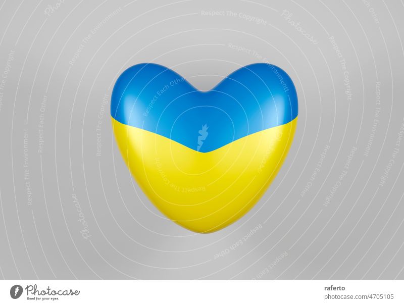 Ukraine Insignia Heart Shape. 3d illustration flag patriotic patriotism pride signs emblem icon symbol ukrainian ukraine buttons insignia nation love state