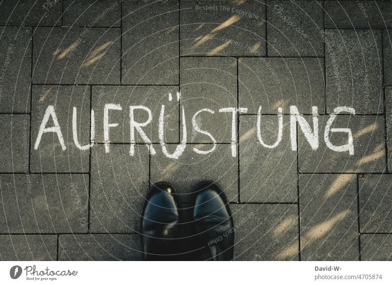 Aufrüstung - Word - Germany upgrades the Bundeswehr armament Federal armed forces War Army Soldier military Politics and state Funds