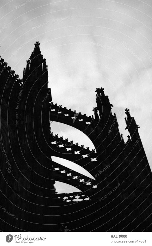 Gothic Black White Gothic period Dark Religion and faith Dome Sky Tower Architecture