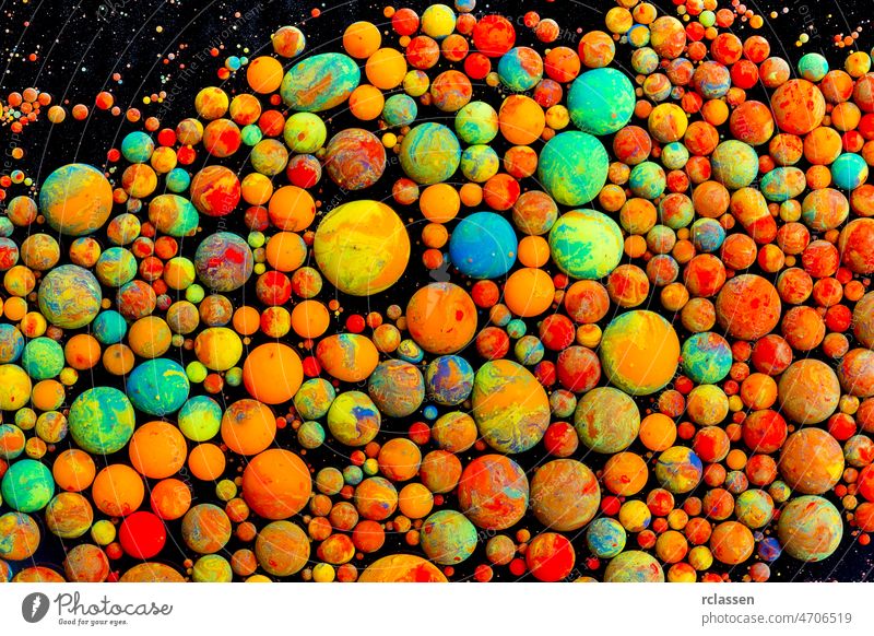 Abstract colorful bullets of oil ink paint abstract colour acrylic rainbow creative background art design beauty mix abstraction bubble fresh waterdrop fantasy