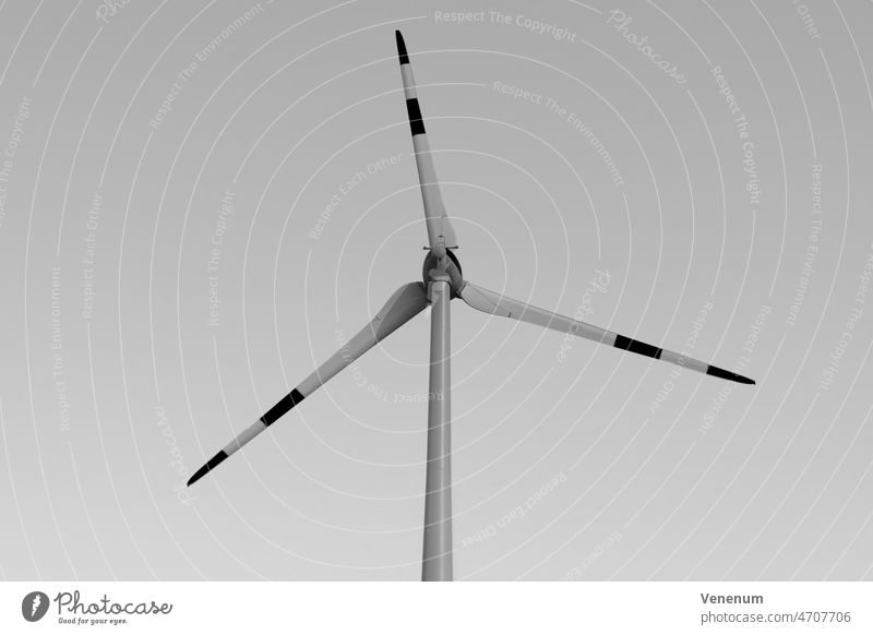 Large wind turbine in black and white Wind turbine wind turbines wind power green power electricity power generation sky landscape wind farm wind energy