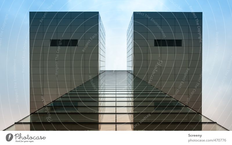 Into the sky... Cologne Town Deserted Building Architecture Facade Tall Esthetic Business Elegant Perspective Symmetry Change Colour photo Exterior shot