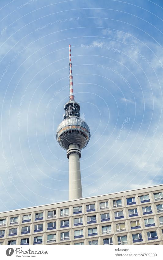 berlin television tower Alexanderplatz antennas architecture Germany capital europe building landmark traveling monument summer city tourism vacation clouds