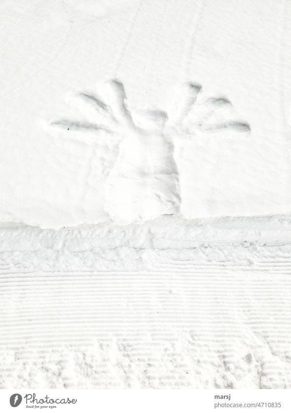 There it still flutters like wild, the snow angel at the wayside of the winter hiking trail. Snow Angel Grand piano Winter Snowy Gerlost Prints White story time