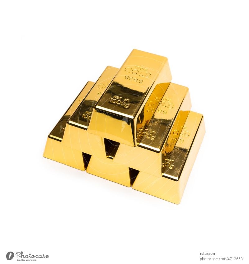 Gold bars isolated on white gold background shiny financial metal finance investment precious concept brick bullion golden wealth business success banking stock