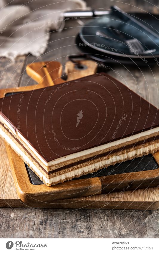 Opera cake dessert slice opera chocolate french coffee food cream bakery biscuit brown celebration gourmet pastry delicious tasty sugar traditional homemade