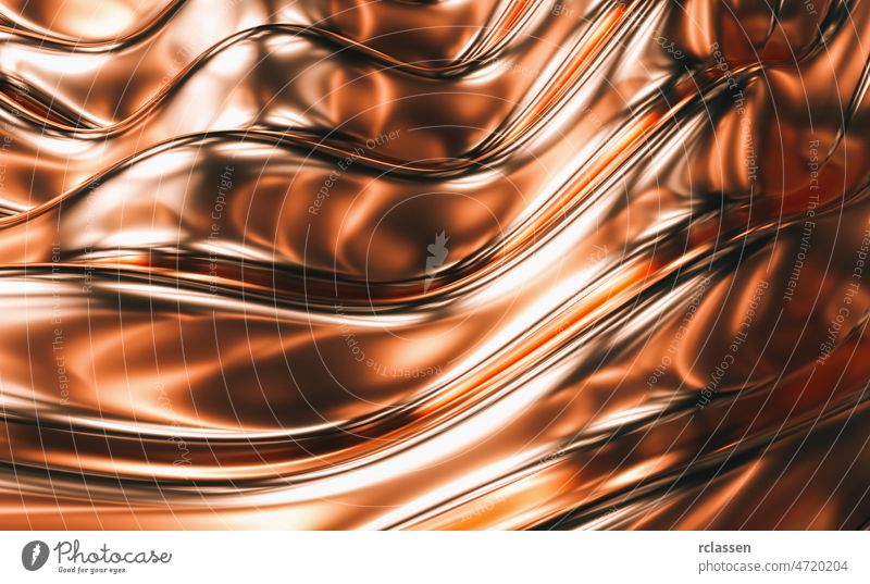 Luxury copper background. 3d illustration, 3d rendering luxury premium gold bronze metal shiny abstract glamour elegant texture exclusive wallpaper vintage