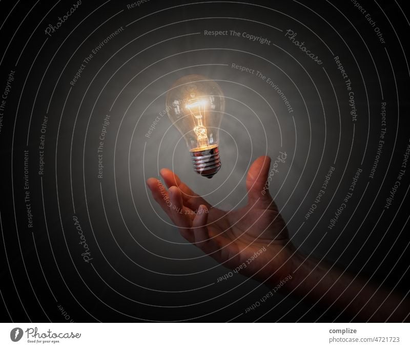 Gute Idee! creatively incursion Creativity Idea Concrete Invention Innovative Electric bulb Inspiration Interest Hand Success Technology Business Electricity