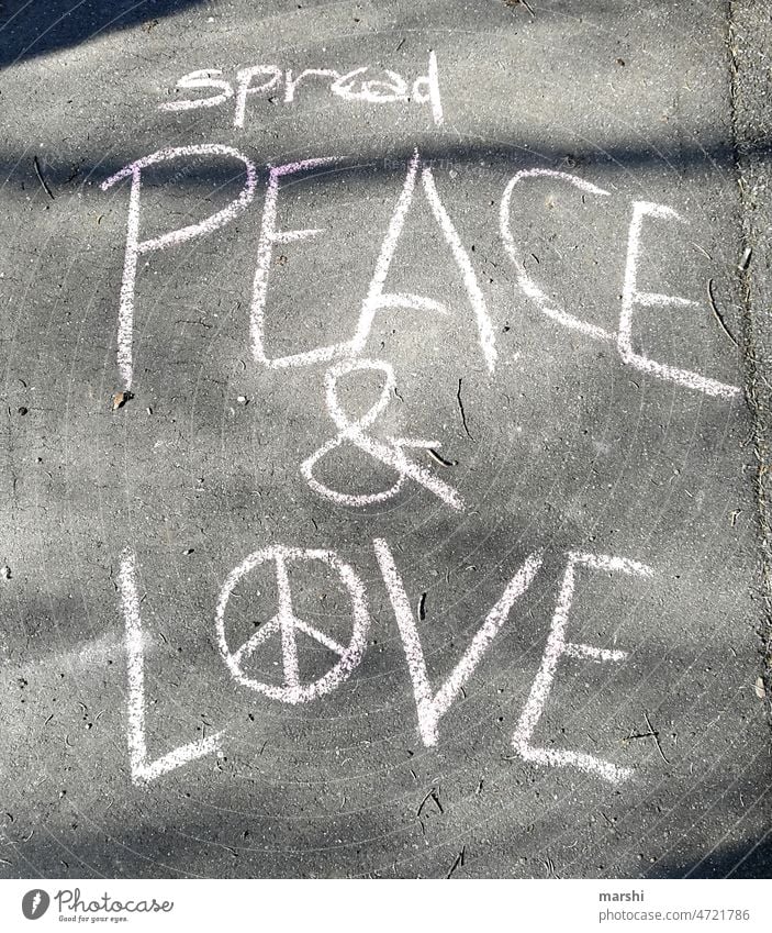 spread peace & love Peace Love Chalk urban Street symbolism Letters (alphabet) War Symbols and metaphors