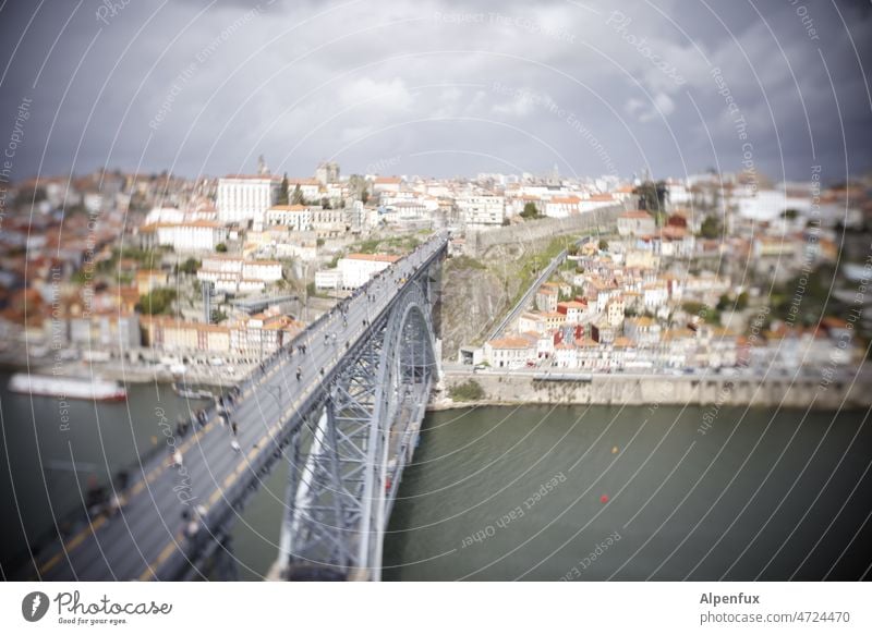 BRIDGING Bridge Porto Architecture Town River City Landmark Building bridges Bypass bridging Historic Portugal Douro Europe vacation Old urban people view