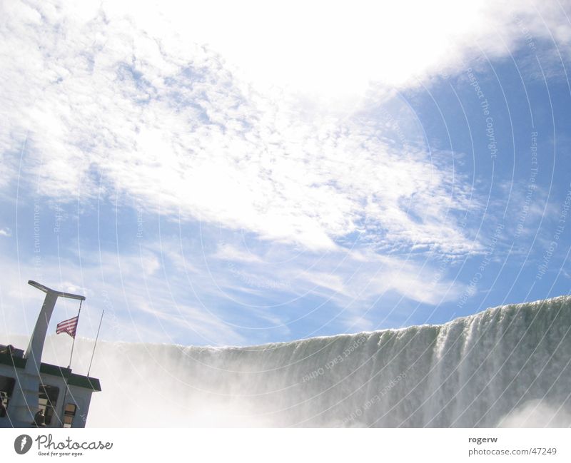 The boat Clouds Watercraft White crest Niagara Falls (USA) Sky Waterfall