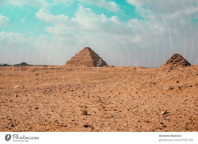 Several pyramids at Saqqara, south of cairo in egypt. Lesser known than the giza pyramids, a site with several small pyramids that are belived to be the first ones ever created