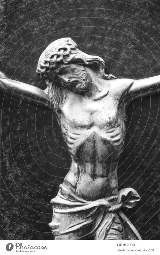 Cemetery 1 Jesus Christ Cologne Gray Thorn Grave Tombstone Religion and faith Ribs Black & white photo Marble Sadness
