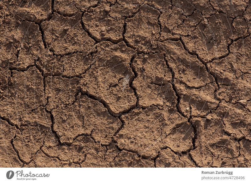Dried out soil with cracks Ground aridity parched Drought Dry Nature Environment Climate change Brown Hot background Summer Abstract heating Crack & Rip & Tear