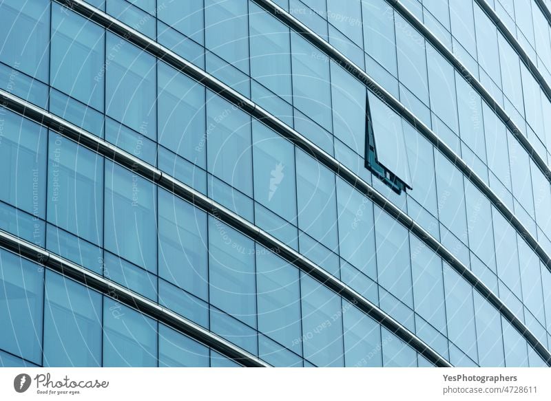 Modern office building facade. Glass building close-up abstract background bank belgium blue business city company construction contemporary corporate curve