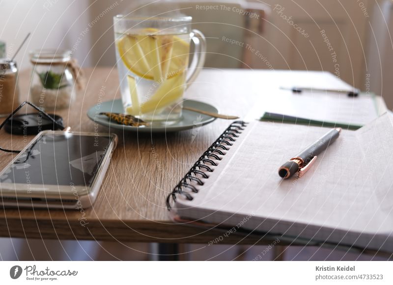 Cafe work healthy lifestyle get well Strengthen the immune system prevent Healthy Eating Detail Colour photo Notebook Ballpoint pen Piece of paper Paper Pen