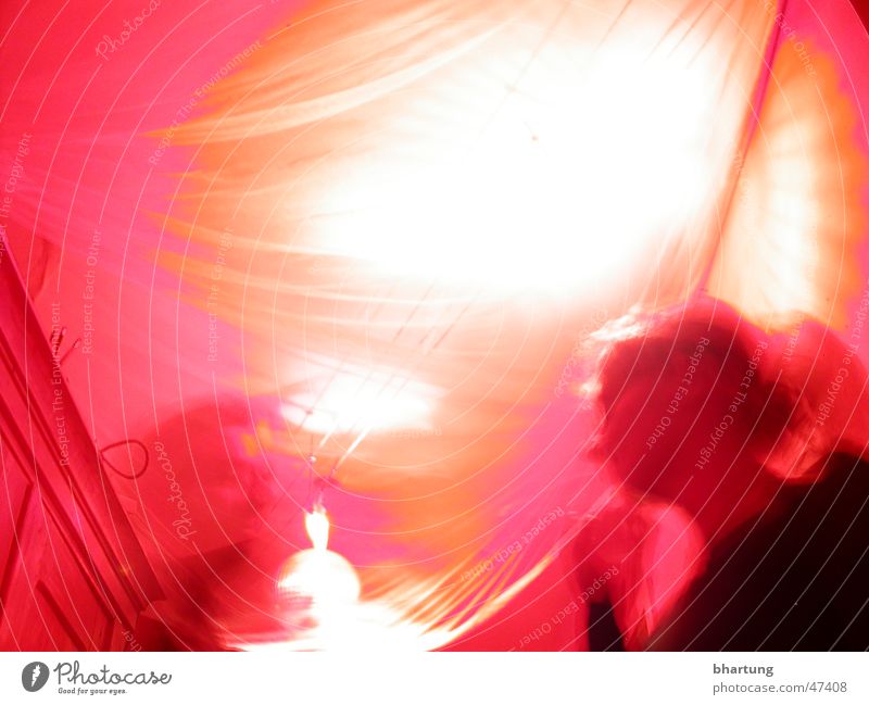 red salon Red Party Light Cone of light Woman Worm's-eye view Blur