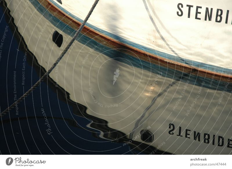 stenbiologic Fishing boat Schlei Arnis Ocean Mirror Reflection Winter Moody Baltic Sea North Sea Rope Sun