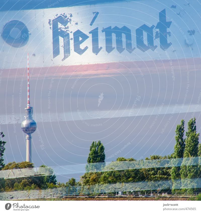 home port Summer Landmark Berlin TV Tower Navigation Steel Historic Home country Ship's side Double exposure Ravages of time Illusion Typography Reaction Detail