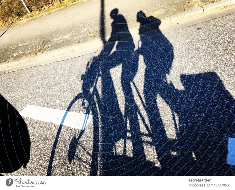 World Bike Day - Together on the two-seater Tandem Bicycle Driving Trip Summer Sun Shadow Cycling Leisure and hobbies Exterior shot Street Cycling tour Movement