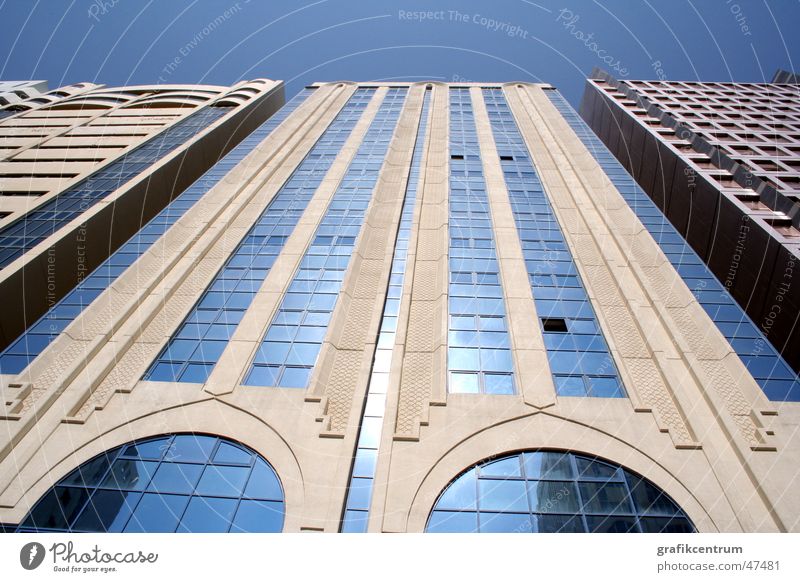 Tower in Abu Dhabi House (Residential Structure) Glass Blue Tall Sky Modern