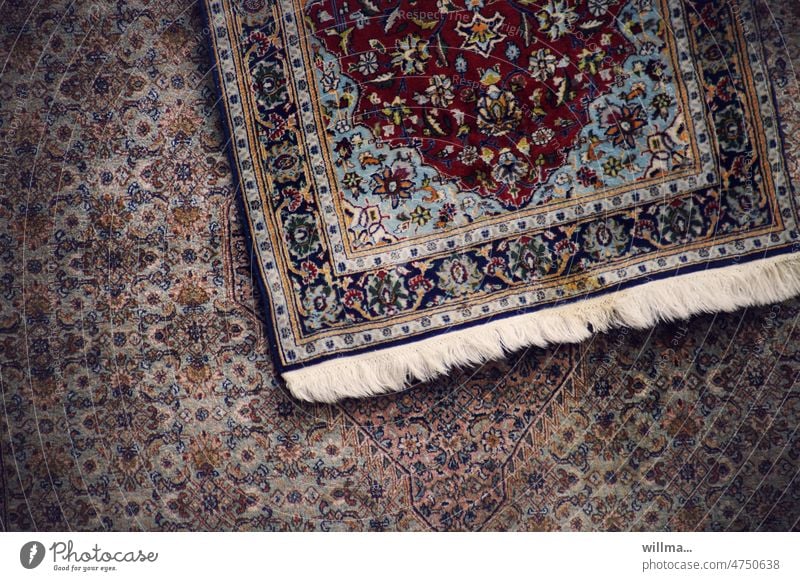 Carpets. One flying and one runner. Runner Oriental carpet eyeballed Fringe Persian carpet oriental carpets Pattern
