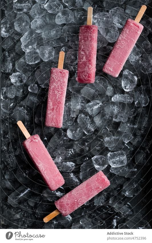 Bunch of fruit ice pops popsicle cube sweet fridge cold frozen dessert yummy ice cream treat cool heap delicious tasty natural portion appetizing product