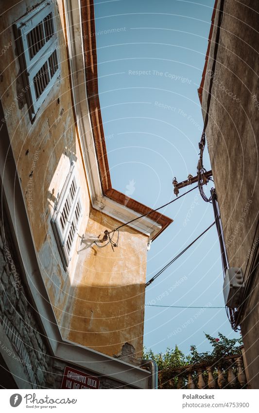 #A0# alley from Piran piran Slovenia Alley maze of streets romance of the streets popular Sky Narrow Mediterranean House (Residential Structure) Exterior shot