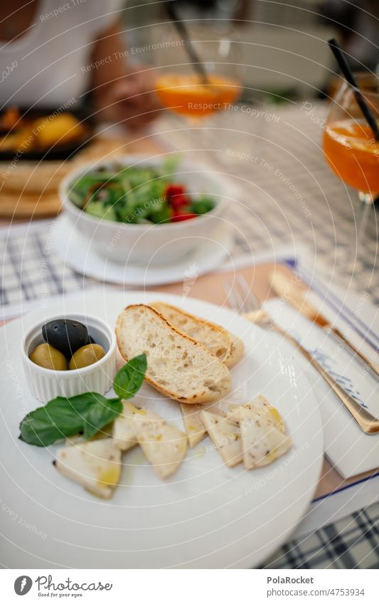 #A0# Lunch Olive Lettuce Bread Baguette aperol Aperol Spritz Midday Lunch hour Eating Delicious Food Snack Colour photo Meal Sandwich Cheese