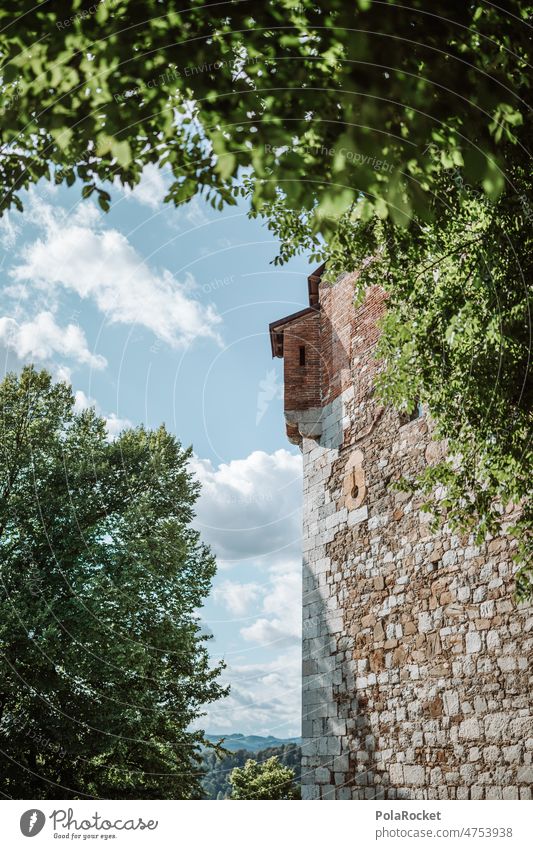 #A0# Sh*t from the castle Castle latrine Castle wall Castle tower Castle ruin Wall (barrier) masonry Slovenia Ljubljana Summer