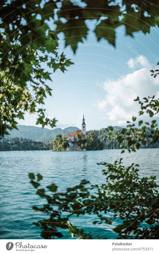 #A0# Are'e Bled? lake bled Lake Lakeside Water Slovenia Church Church spire Mountain lake