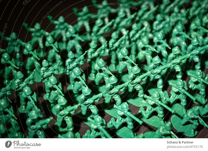 Army of green plastic soldiers War war toys Attack Green Weapons military Soldier armed Uniform Plastic