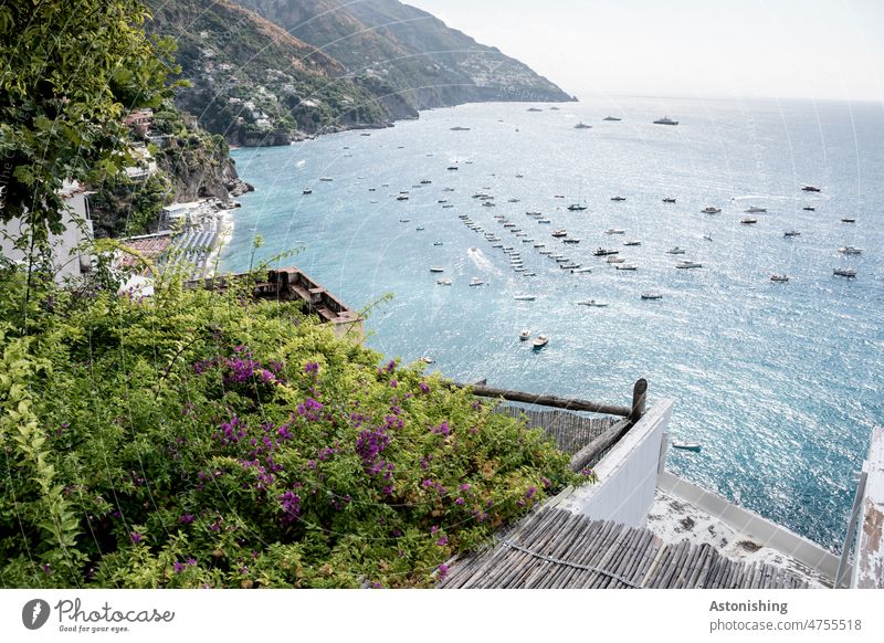Positano, Amalfi Coast, Italy Town Steep Landscape Nature Ocean coast boats houses Building Old Historic vacation Tourism mountain voyage Yellow Rock