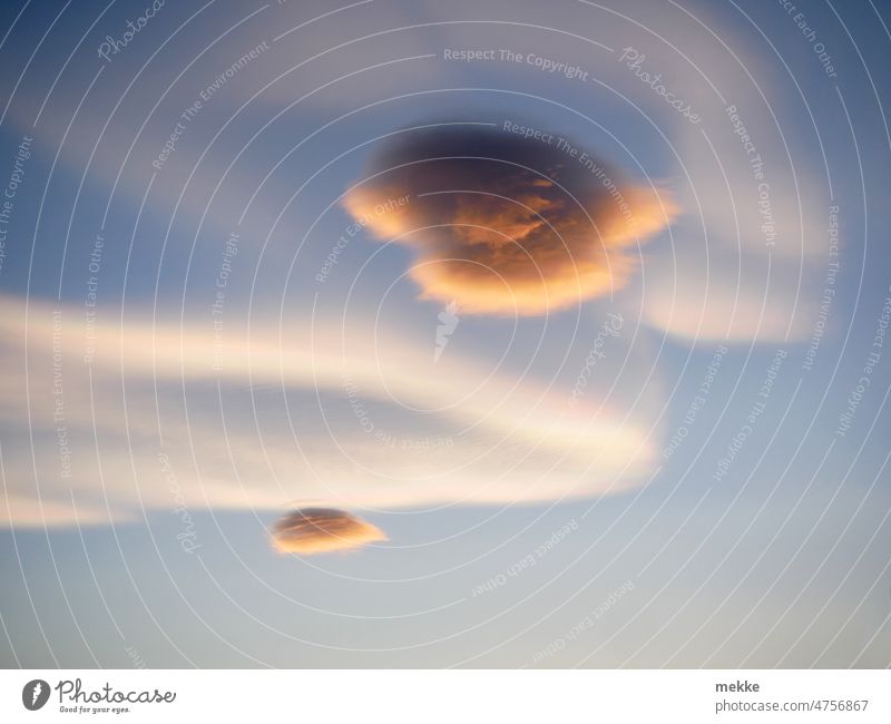 pastel clouds mixture - lenticularis and pearl clouds altocumulus Clouds Permut cloud Stratospheric cloud iridescent Sunset Meteorology Weather Sky Twilight