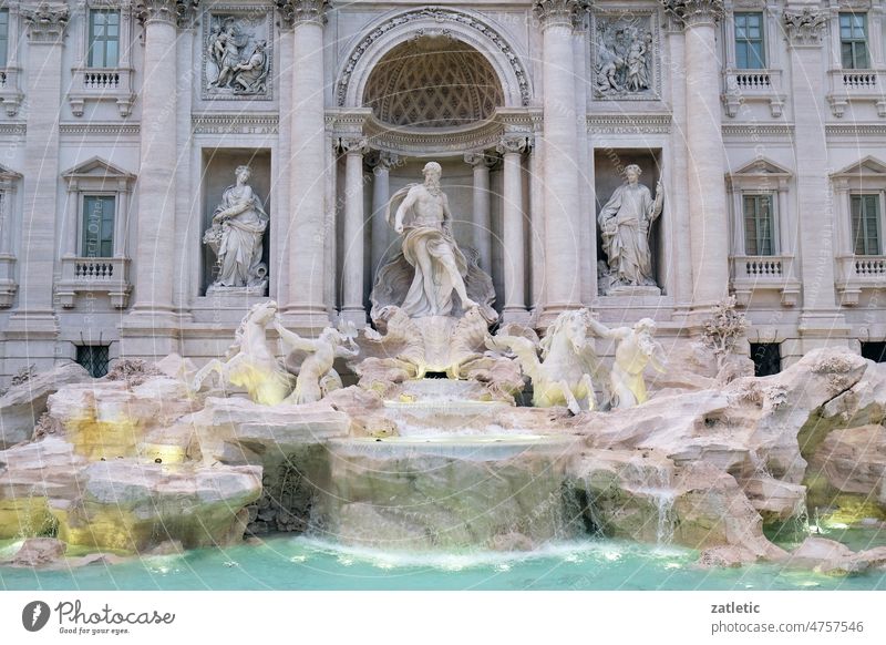 Trevi Fountain in Rome. Fontana di Trevi is one of the most famous landmark in Rome, Italy. rome fountain salvi lazio roman ocean sculpture travel italy carving